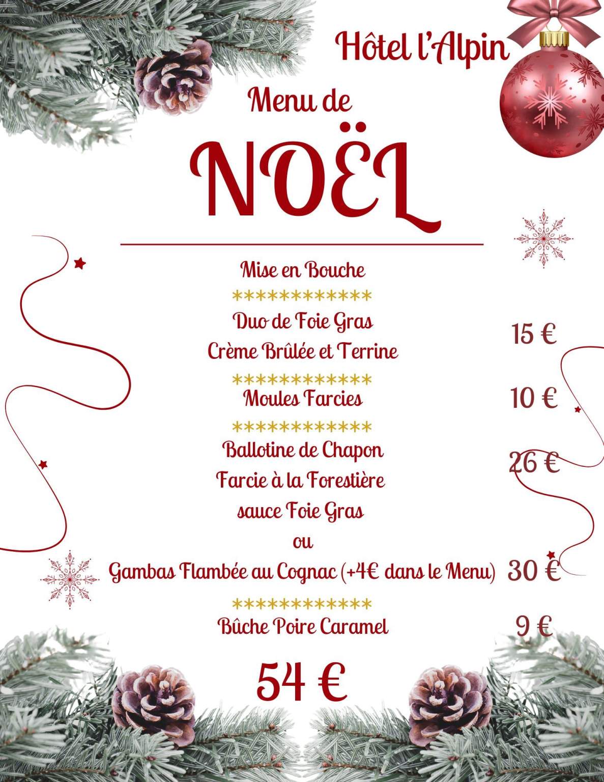 Menu de Noël